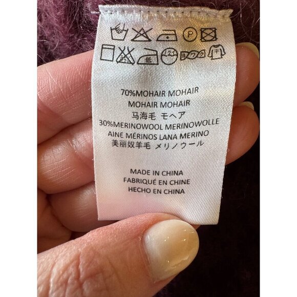 Anthropologie Needle Sweater Women Small Pink Louise Mohair Merino Wool Knit - Picture 11 of 13